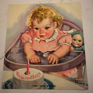 Vintage Calendar Art Print "Happy Birthday"